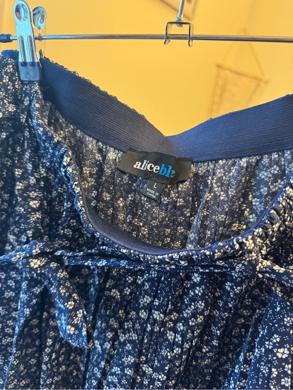 Alice Blue Navy Floral Midi Skirt - Picture 3 of 4